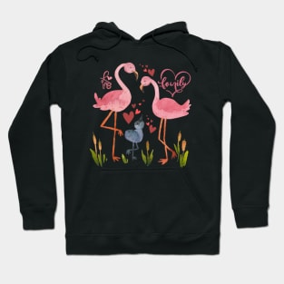 Pink flamingoes family Hoodie